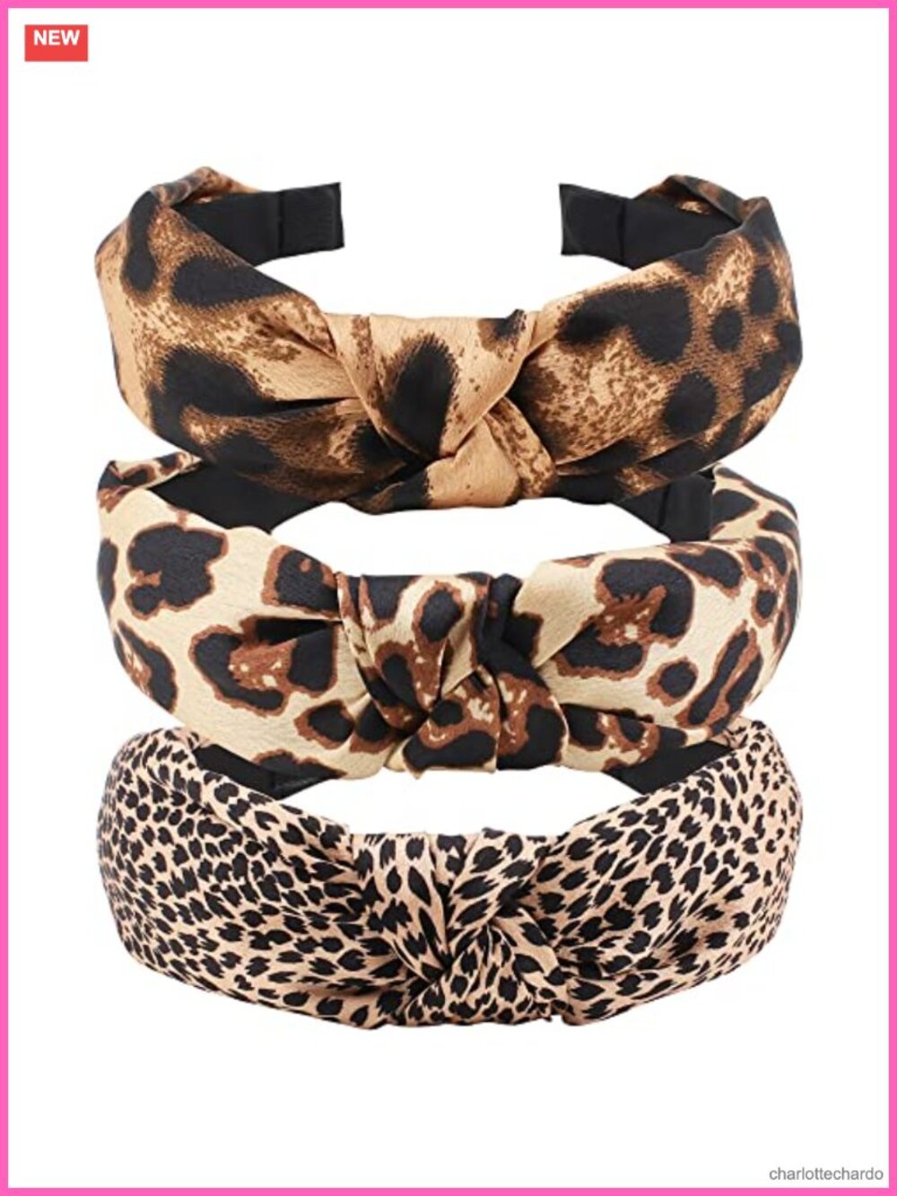 Knotted Leopard Cheetah Print Headbands Set of 3 Hair Accessories for Women